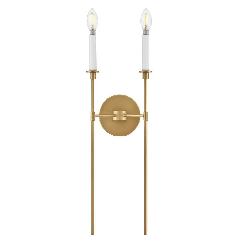 Lark 83072 Hux 2 Light 24" Tall Wall Sconce - Lacquered Brass