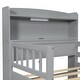 preview thumbnail 16 of 16, Wood Twin Size Platform Bed w/Built-in LED Light,Guardrail & 2 Drawers