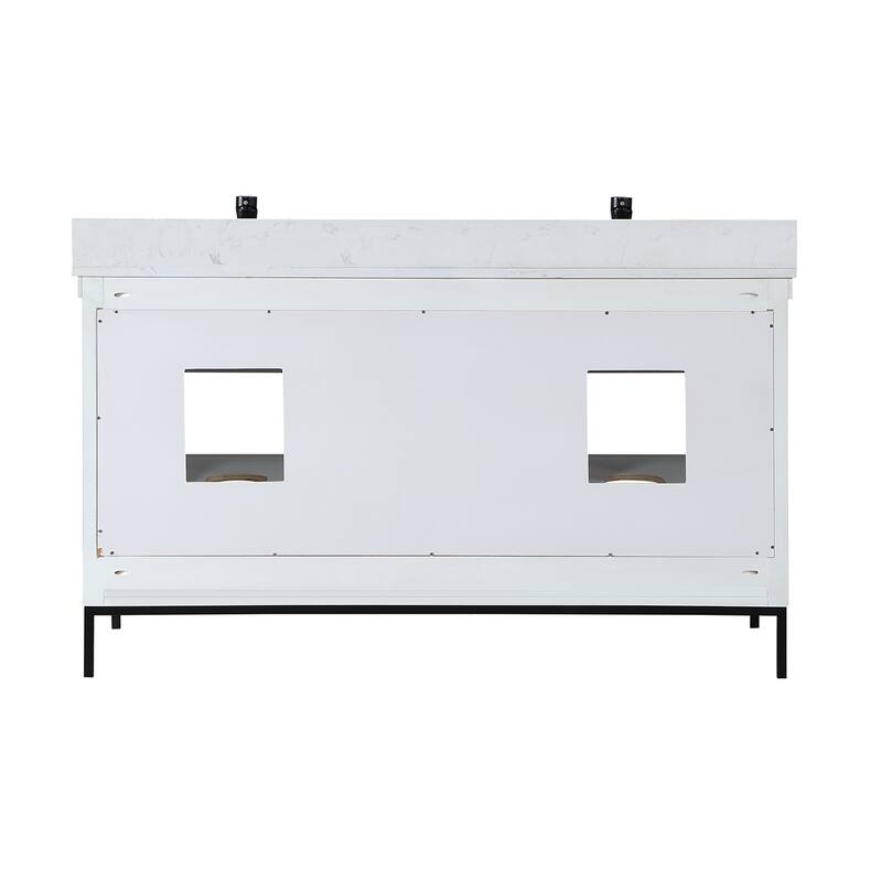 Altair Kesia Bathroom Vanity with White Composite Stone Top without Mirror