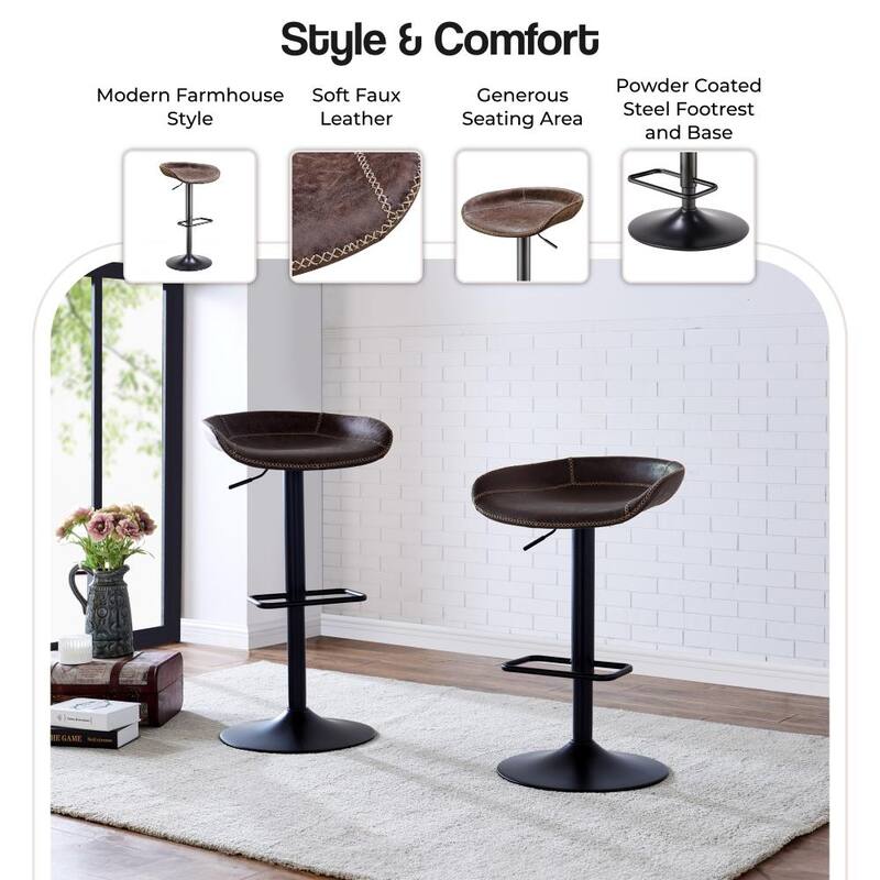 NPD Furniture Rogue Faux Leather Gaslift Bar Stool
