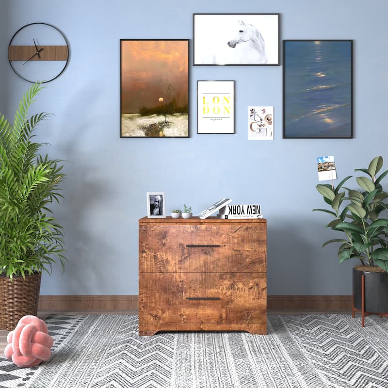 2-Drawer Lateral Filing Cabinet, Storage Filing Cabinet for Home Office