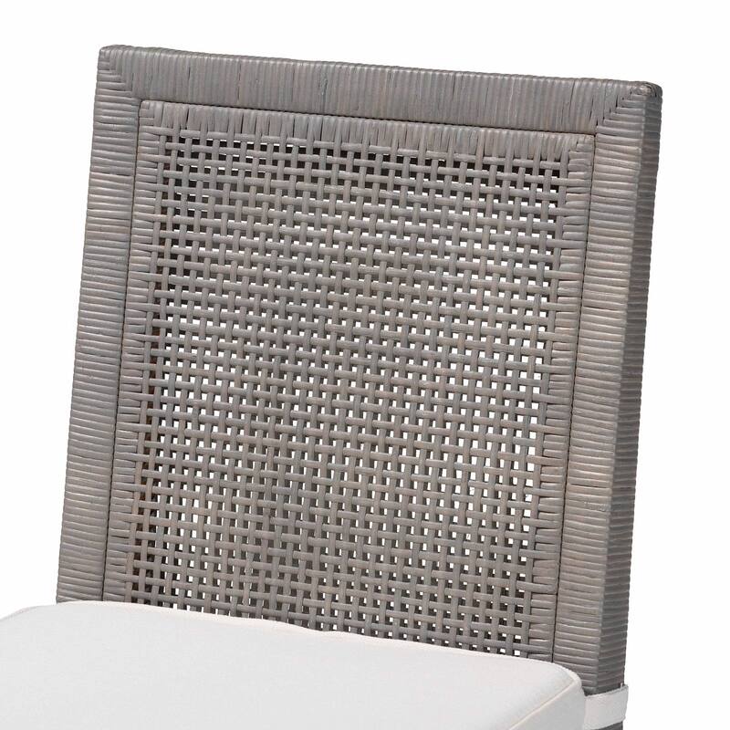 Sofia Modern Natural Finished Wood and Rattan Dining Chair