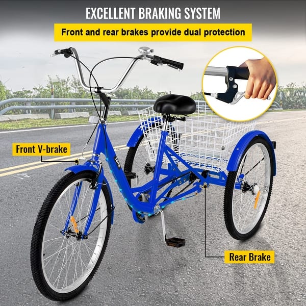 Lightakai Tricycle pour adulte de 20 pouces - 8 vitesses - Tricycle pour adulte - 3 roues avec Lightakai Tricycle pour adulte de 20 pouces - 8 vitesses - Tricycle pour adulte - 3 roues avec