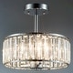 preview thumbnail 14 of 17, CO-Z 12" Modern 3-Light Crystal Semi Flush Mount Chandelier with Drum Shade