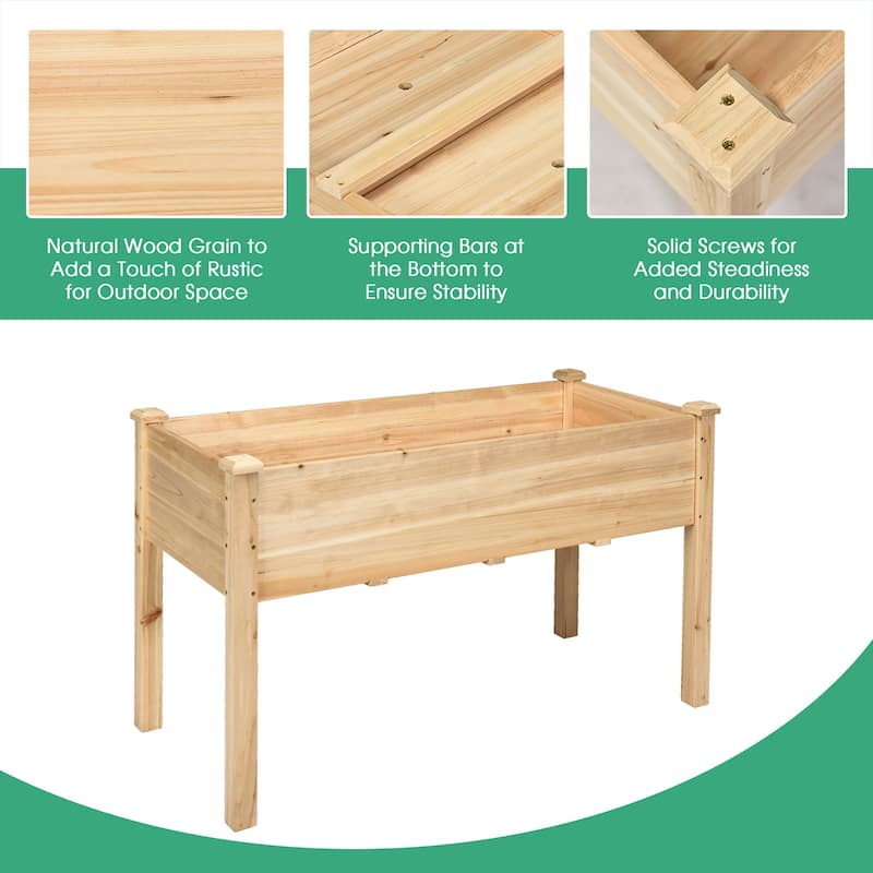 Outdoor Wooden Raised Garden Bed Planter Box Elevated Planter