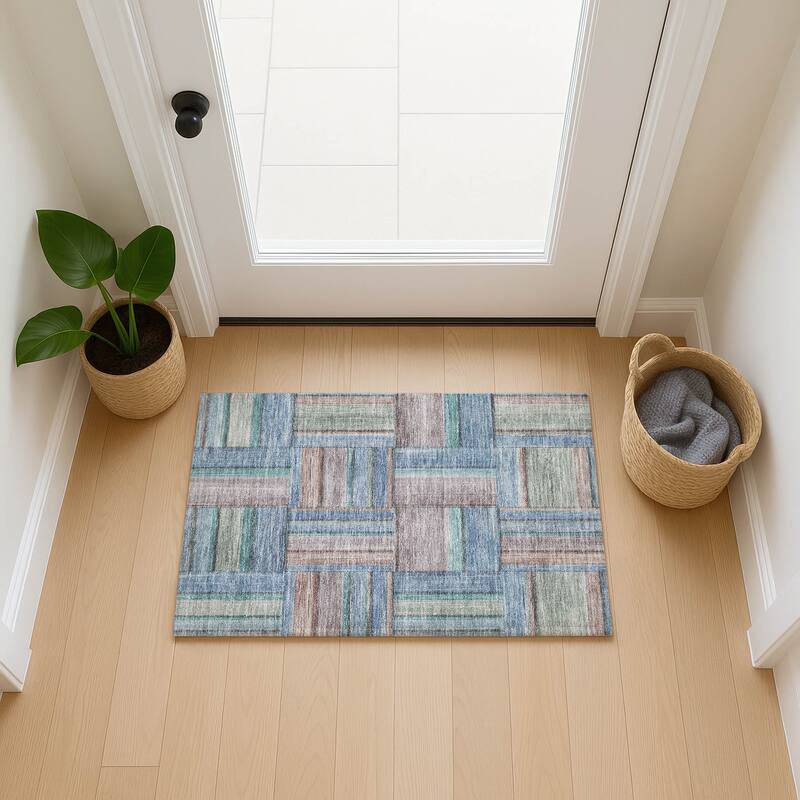 Machine Washable Indoor/ Outdoor Modern Weave Chantille Rug