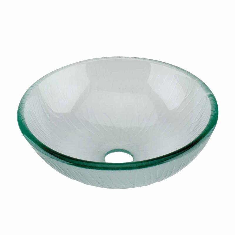 Countertop Vessel Sink 12" Round Tempered Glass Mini Bathroom Sink with Drain Renovators Supply
