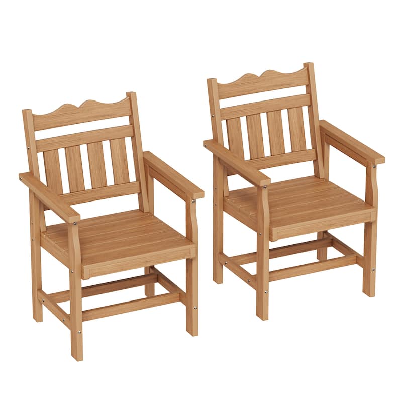 HIPS Patio Dining Chairs Ergonomic All-weather Patio Seats (Set of 2)