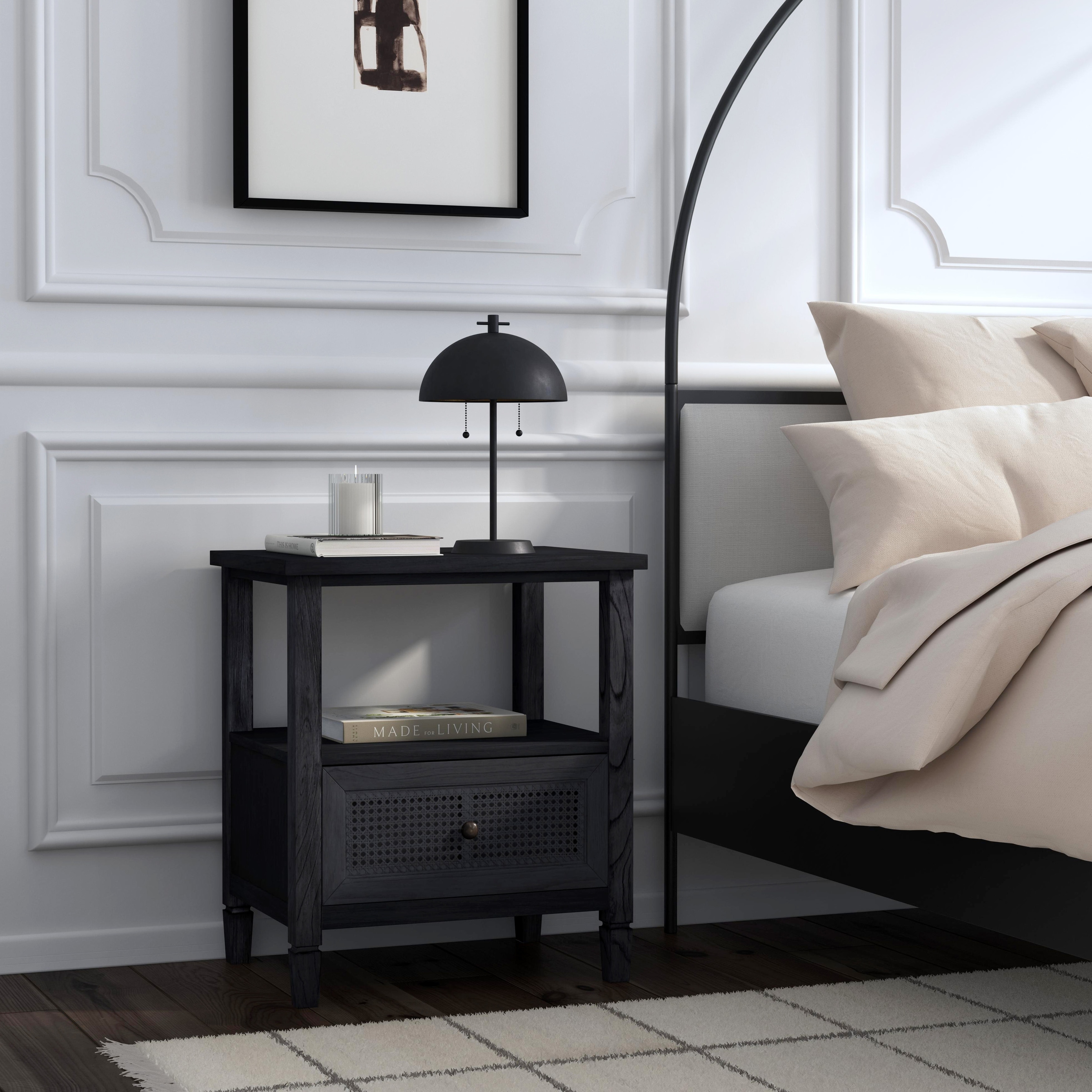 Flagstaff 1-Drawer Cane Nightstand