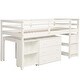 preview thumbnail 16 of 35, Low Loft Bed with Cabinet ,Shelves and Rolling Portable Desk