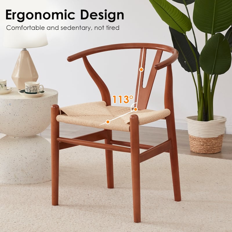 Wood Dining Room Chairs Mid Century Modern Wooden for Your Beach House, Fully Assembled, Set of2