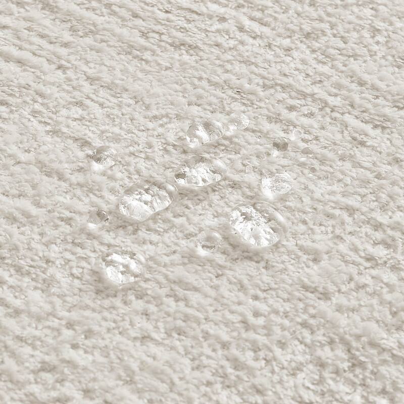 Spruce & Spring Upholstered Platform Bed with Rounded Headboard and Water-repellent Chenille Fabric