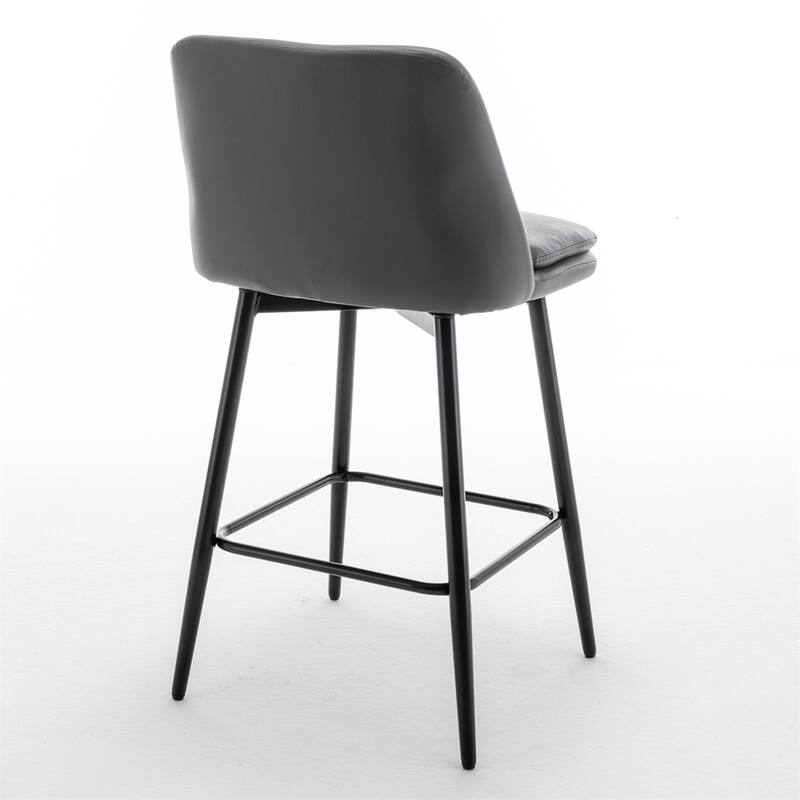 Counter Height Swivel Bar Stools Set of 2 with Back and Metal Legs