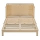 preview thumbnail 9 of 8, Wood Murphy Bed with Large Drawer and Charging Station, Foldable Cabinet Wall Chest Bed with Rattan Finish, Wood Slats Support
