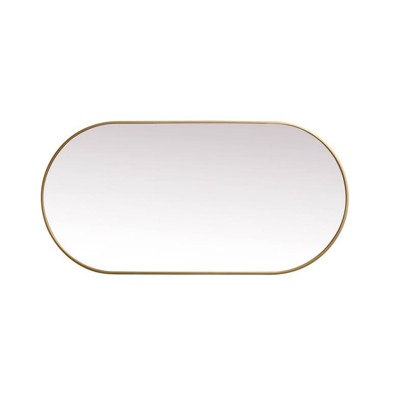 Indigo Home Metal Frame Oval Mirror 30x60 Inch