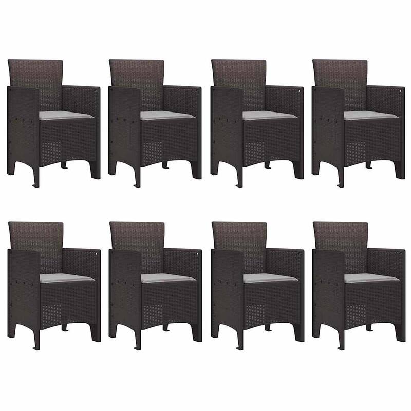 vidaXL Garden Dining Set 9/11 pcs Anthracite/Brown Polt rattan - 250 x 100 x 73 cm
