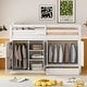 preview thumbnail 2 of 18, White Twin size Solid Wood Loft Bed with Drawer, Two Wardrobes and Mirror for Bedroom