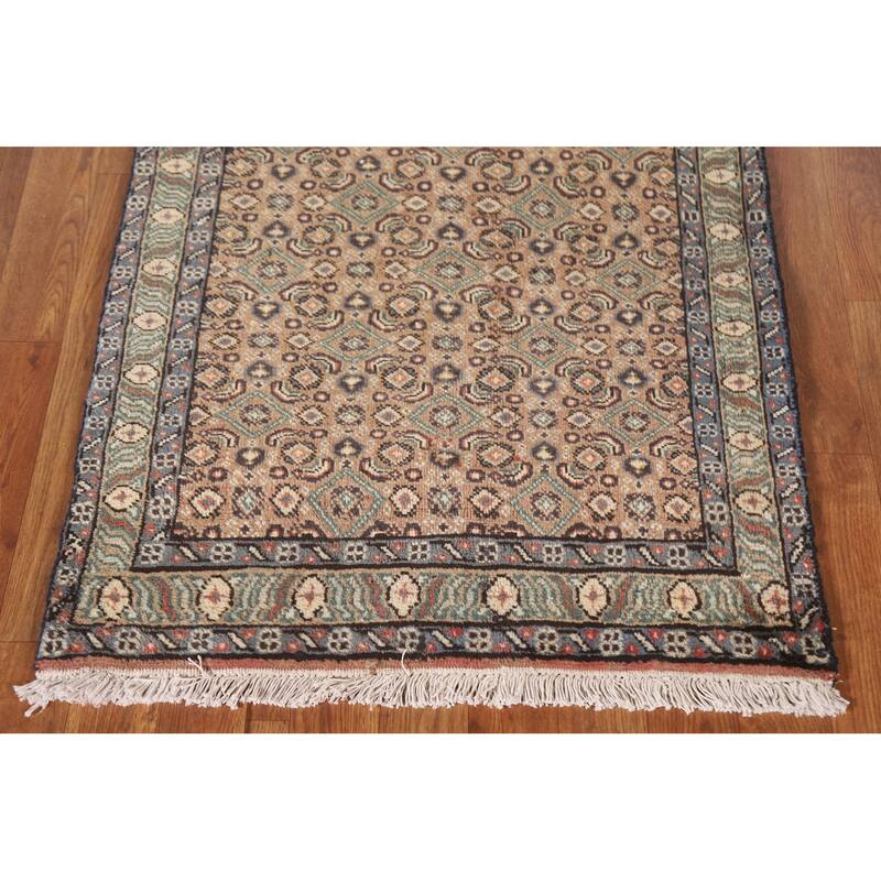 All-Over Mood Persian Vintage Runner Rug Hand-knotted Wool Carpet - 2'5"x 12'7"