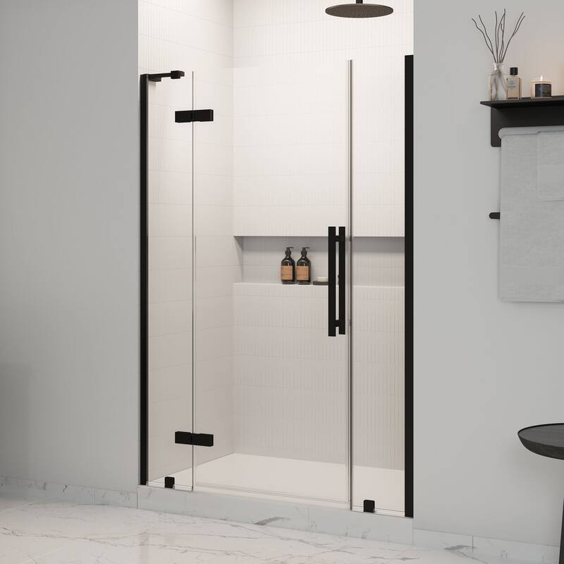 OVE Decors Tampa Alcove Frameless Pivot Hinge Shower Door, 2025 - 54" - Black