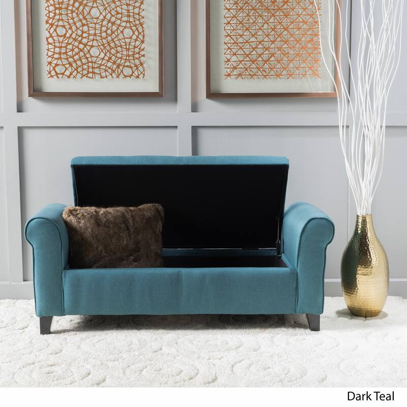 Modern Storage Bench for Bedside Living Room and Entryway - Teal