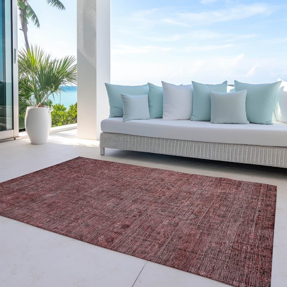 Machine Washable Indoor/ Outdoor Chantille Traditional Distressed Rug