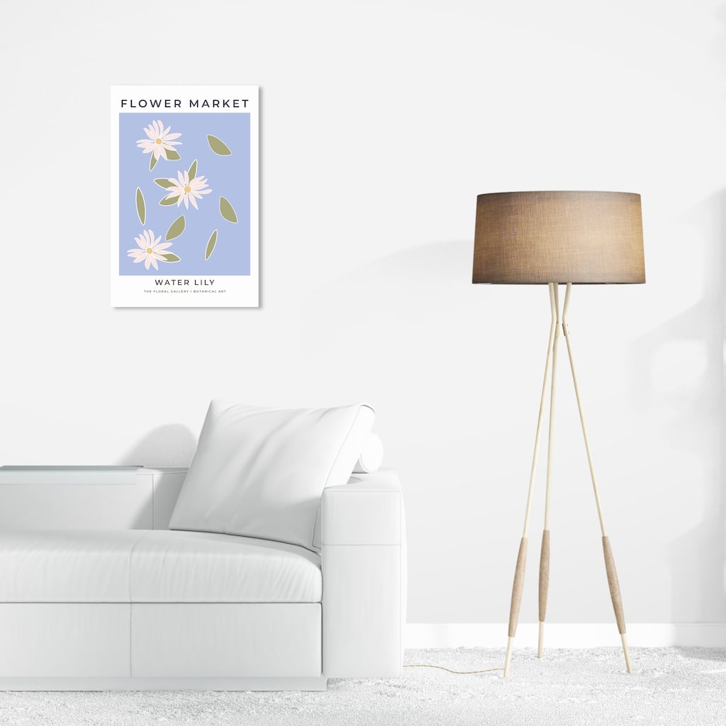 Wynwood Studio Canvas Floral and Botanical Waterlily Lavender Purple and Lavender Modern & Contemporary Wall Art Canvas Print