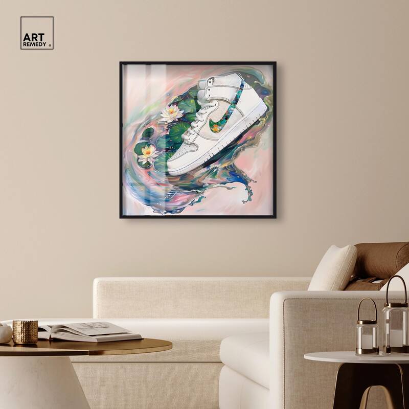 Lilypads Sneaker Splash Shadowbox by Art Remedy