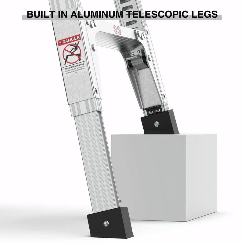 Aluminum Work Platform: Large Size Step Stool Folding Portable Work Bench