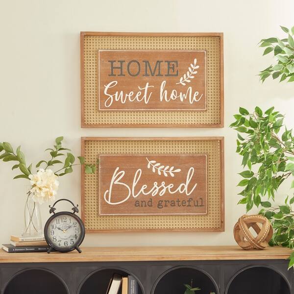 Brown Wood Farmhouse Wall decor (Set of 2) Overstock 34423859
