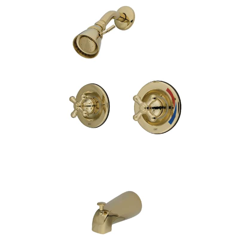 Kingston Brass Vintage Pressure Balanced Two-Handle Tub and Shower Faucet - Polished Brass
