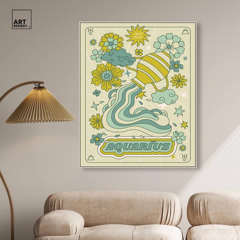 Aquarius Stars Card Canvas by Art Remedy