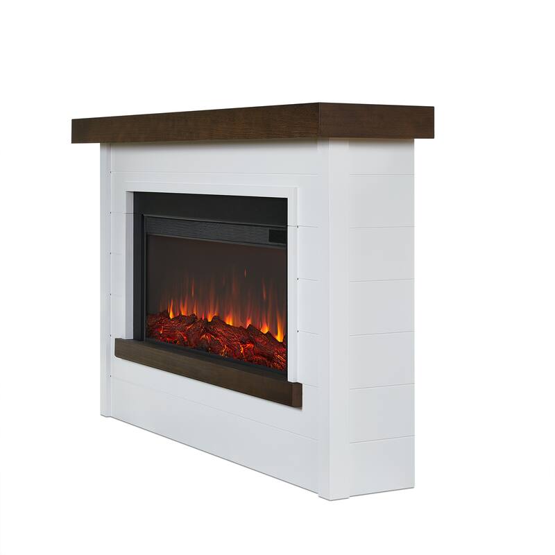 Bernice 66.75" Electric Fireplace in White by Real Flame