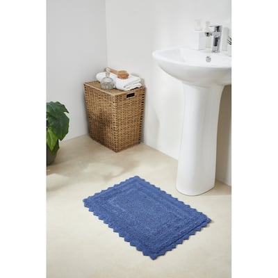 Better Trends Bath Rugs Set 100% Cotton Soft & Water Absorbent Tufted Bathroom Rug for Shower, Sink Bath Mats Lilly Crochet