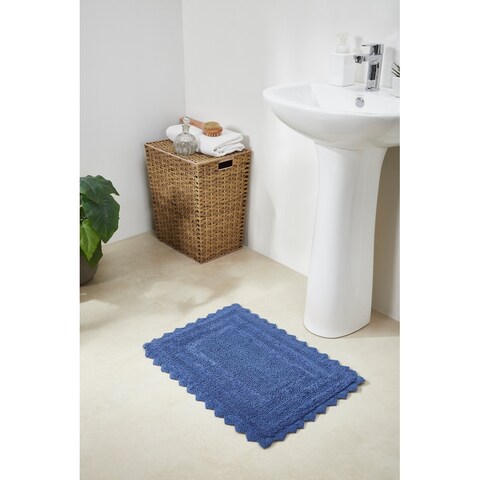 Better Trends Lilly Crochet Cotton Reversible Tufted Bath Rugs