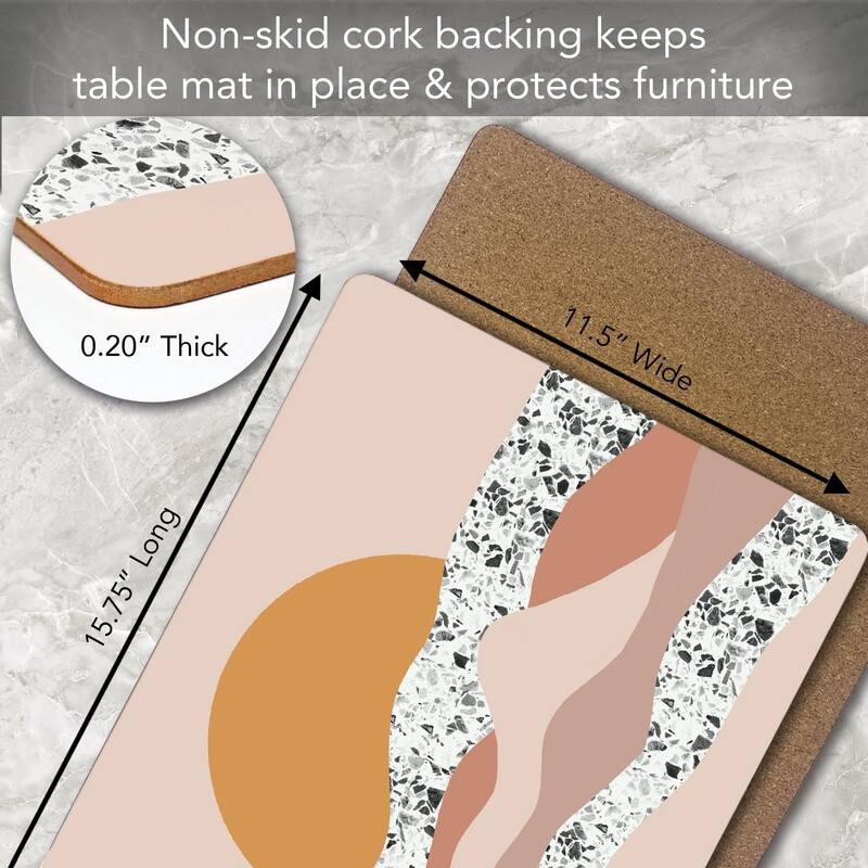Mohave Sunrise Decorative Hardboard Placemats with Protective Cork Backing 4 Pack Heat Tolerant and Easily Wipes Clean