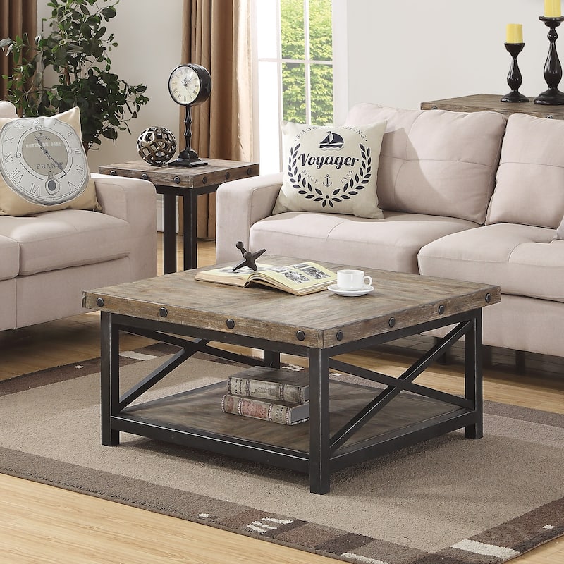 Homestyles Carpenter Brown Wood Square Coffee Table - Brown
