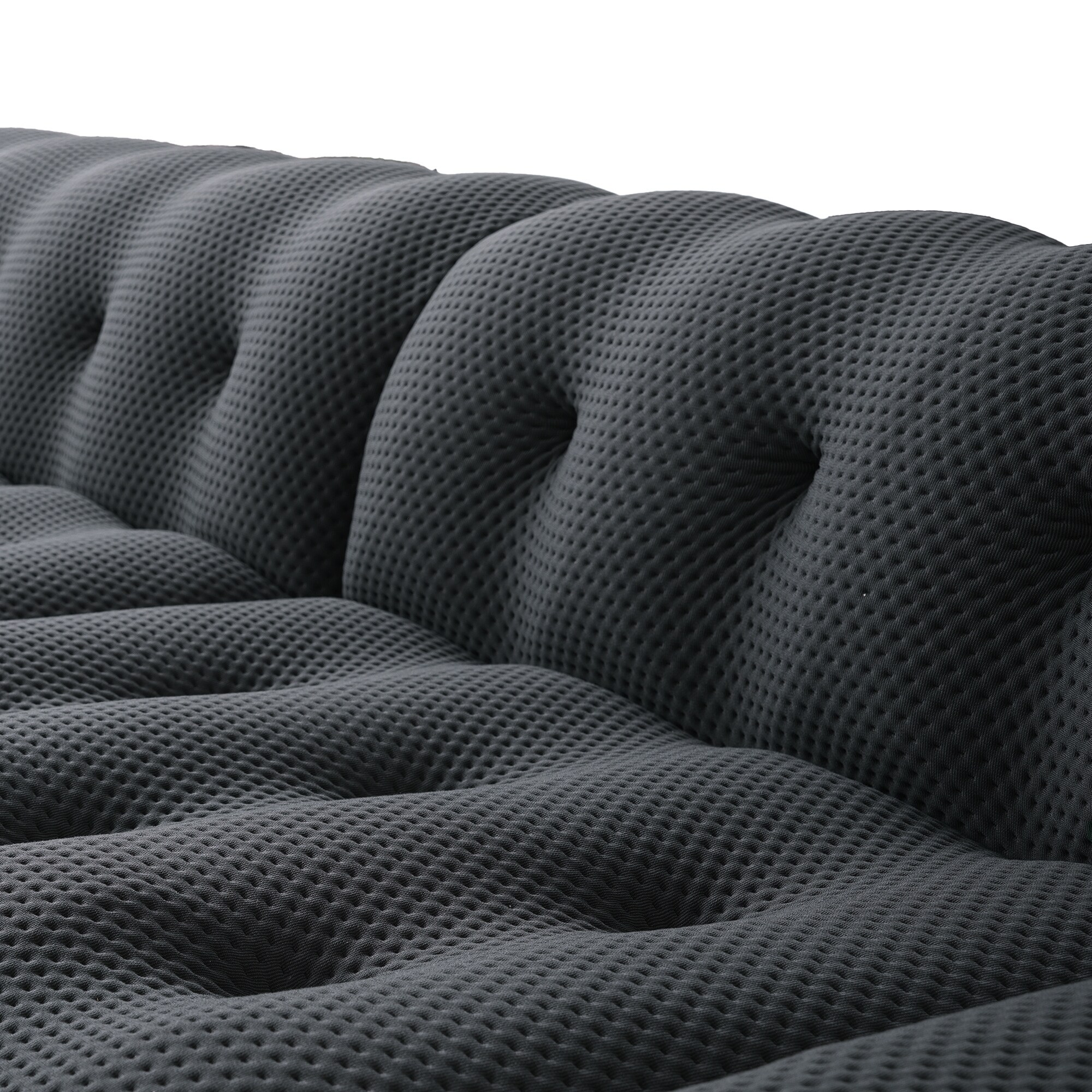 102.4" Cloud Sofa Couch,3-seater Upholstered 3D Textile Material Sectional Sofa For Living Room, Apartment