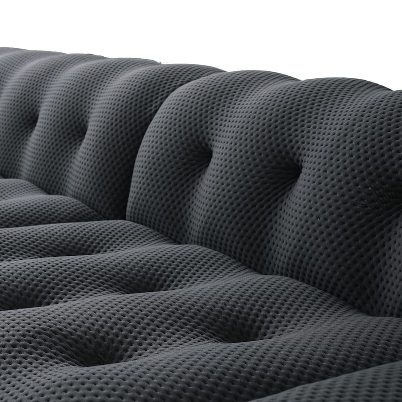 102.4" Cloud Sofa Couch，3-seater Upholstered 3D Textile Material Sectional Sofa For Living Room, Apartment