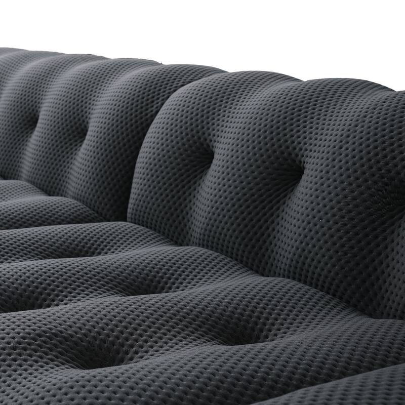86.6" Loveseat 3D Mesh Fabric Sectional Sofa Modern Comfy Modular Floor Couch for Living Room, Office, Apartment