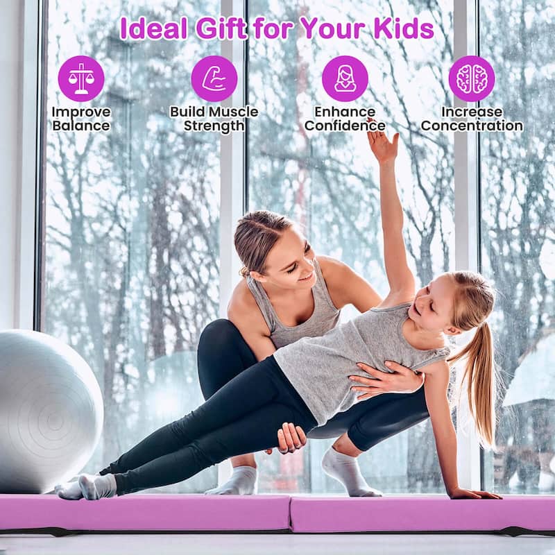 Costway 7 FT Folding Balance Beam Foam Floor Gymnastic Beam with - See Details