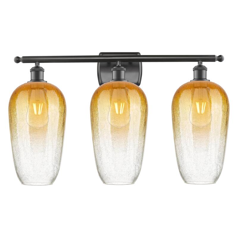 Innovations Lighting Endless Possibilities Ballston - Brookhaven Flute - 3 Light 27" Bath Vanity Light - Oil Rubbed Bronze/Amber
