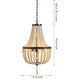 preview thumbnail 5 of 6, Farmhouse Wood Beaded Chandelier Modern Light