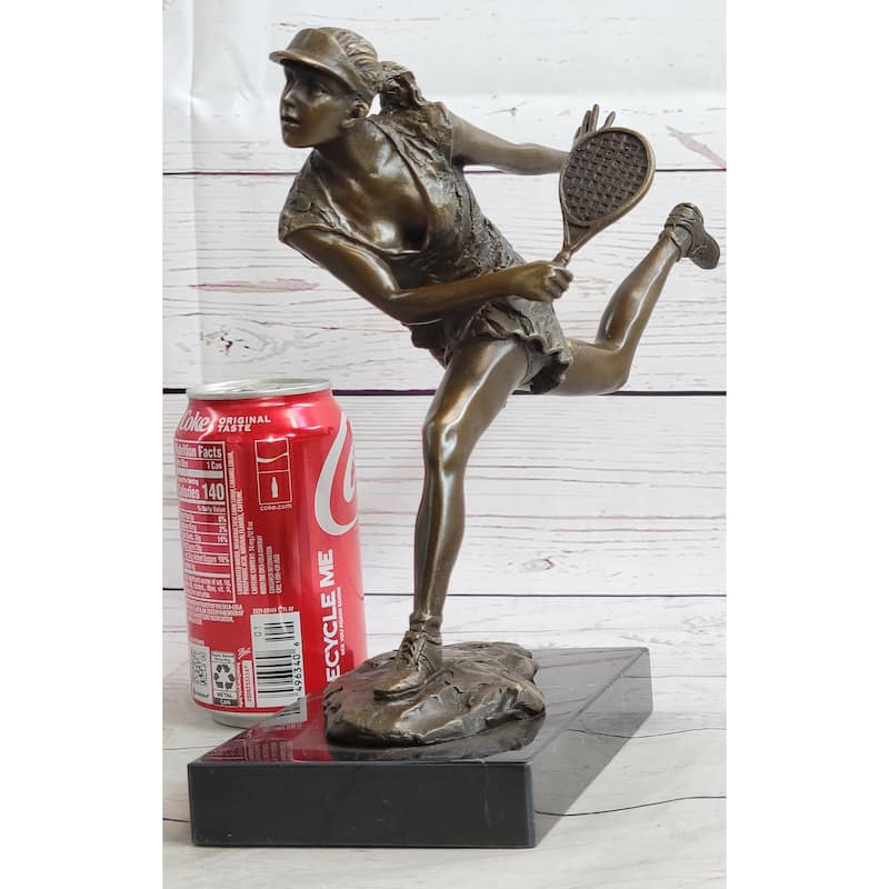 Original Female Tennis Star Player Trophy Bronze Satue By Spanish Artist Milo