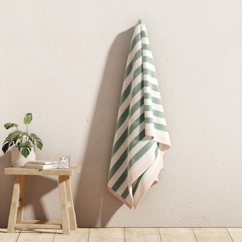 Linery & Co. Oversized Cotton Stripe Beach Towel