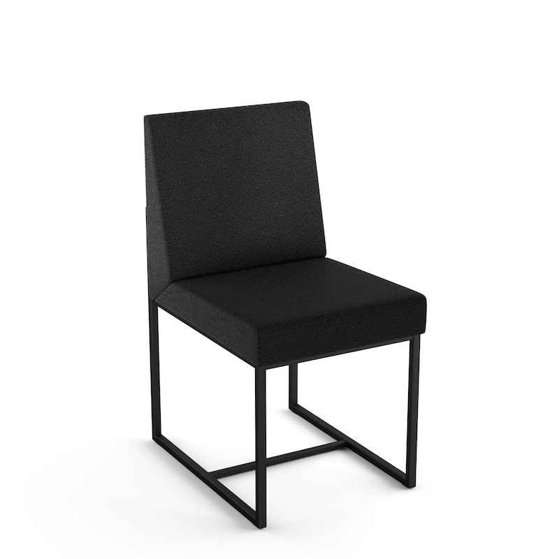 Amisco Derry Dining Chair - Charcoal Grey Boucle Polyester / Black Metal