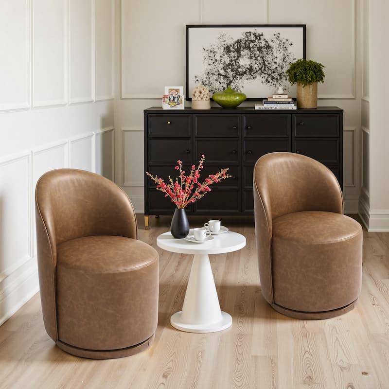 Modern Armless 360-Degree Swivel Dining Chair Barrel Chair