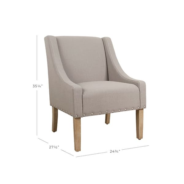 Homepop Modern Swoop Accent Chair With Nailhead Trim Tan On Sale Overstock 15671108
