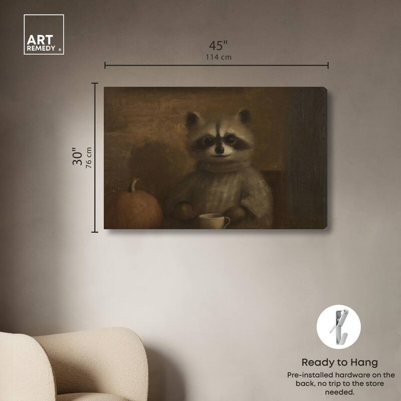 Raccoon Reverie Canvas by Art Remedy, Gallery Wrapped