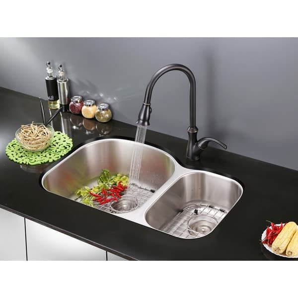 Ruvati 34-inch Undermount 60/40 Double Bowl 16 Gauge ...