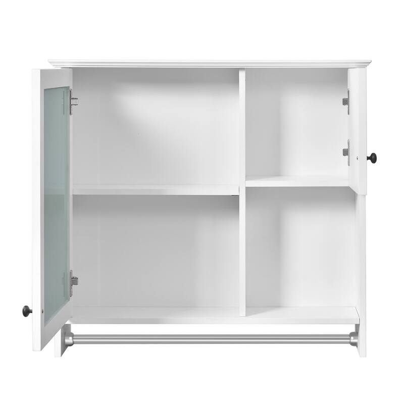 Roomfitters 30" Wall Cabinet with Mirror, Medicine Cabinet with 2 Shelves, Over Toilet Bathroom Storage Unit, White